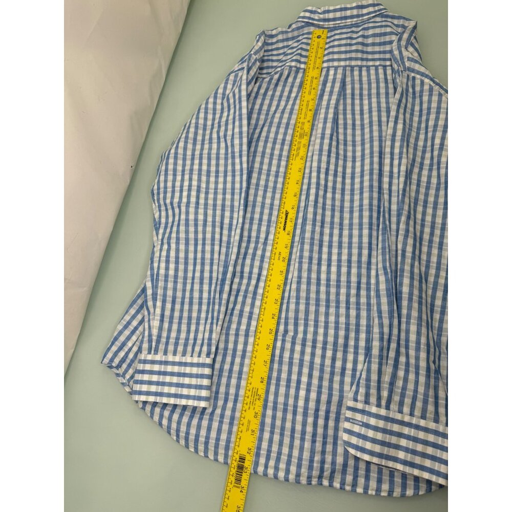 Peter Millar Men Shirt Large L Linen Cotton Blend Button Up Long Sleeve Blue - Picture 6 of 8